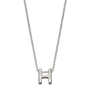 Beginnings H Initial Plain Necklace - Silver