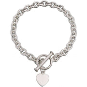 Beginnings Heart Charm Toggle 18.5cm Bracelet - Silver