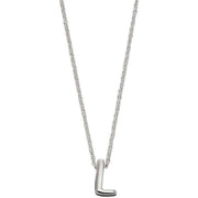 Beginnings L Initial Plain Necklace - Silver