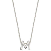 Beginnings M Initial Plain Necklace - Silver