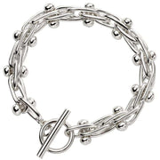 Beginnings Mexican Style Ball and Bar Bracelet - Silver