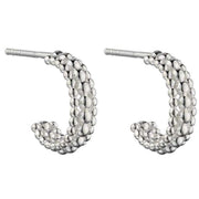 Beginnings Multi Bead Small Hoop Earrings - Silver