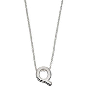Beginnings Q Initial Plain Necklace - Silver