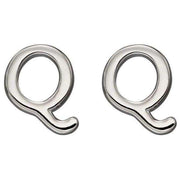 Beginnings Q Initial Stud Earrings - Silver