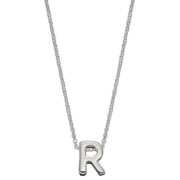 Beginnings R Initial Plain Necklace - Silver