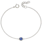 Beginnings September Birthstone Bracelet - Silver/Sapphire Blue