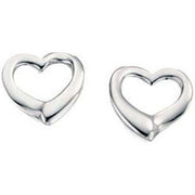 Beginnings Small Open Heart Stud Earrings - Silver