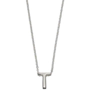 Beginnings T Initial Plain Necklace - Silver