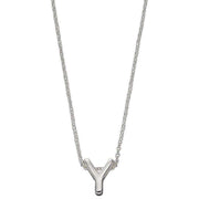 Beginnings Y Initial Plain Necklace - Silver