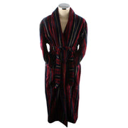 Bown of London Marchand Egyptian Cotton Velour Dressing Gown - Wine/Navy/Gold
