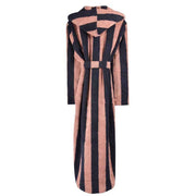 Bown of London Miami Extra Long Hooded Striped Dressing Gown - Black/Brown