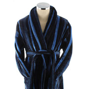 Bown of London Salcombe Egyptian Cotton Velour Dressing Gown - Blue/Navy