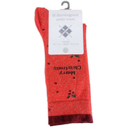 Burlington Merry Christmas Glitter Socks - Red/Burgundy
