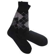 Burlington Preston Argyle Socks - Black/Grey/Dark Grey