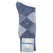Burlington Preston Argyle Socks - Grey/Orange