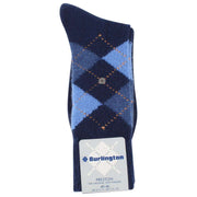 Burlington Preston Argyle Socks - Navy/Blue
