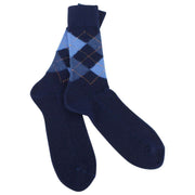 Burlington Preston Argyle Socks - Navy/Blue