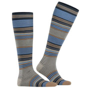 Burlington Stripe Knee High Socks - Dark Grey