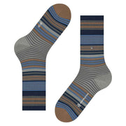 Burlington Stripe Socks - Dark Grey