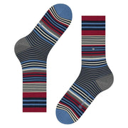 Burlington Stripe Socks - Marine Blue