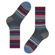 Burlington Stripe Socks - Marine Blue