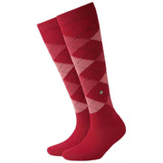 Burlington Whitby Knee High Socks - Red/Light Pink