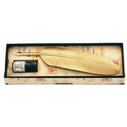 Coles Calligraphy Small Feather Quill and Ink Set - Gold