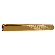 David Van Hagen Barley Pattern Tie Slide - Gold