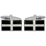 David Van Hagen Cornish St Piran Flag Cufflinks - Black/White