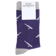 David Van Hagen Cricket Bat and Ball Socks - Navy/Grey