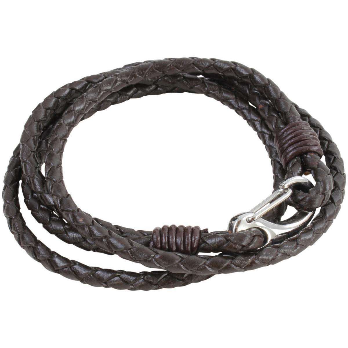 KING BABY STUDIO Thin-braided Double Wrap Leather Bracelet - Black |  Editorialist