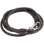 David Van Hagen Double Wrap Leather Bracelet - Brown