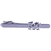 David Van Hagen Dragon Cut Rhodium Tie Slide - Silver