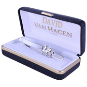 David Van Hagen Dragon Cut Rhodium Tie Slide - Silver