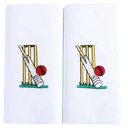David Van Hagen Embroidered Cricket Handkerchief - White/Yellow/Red