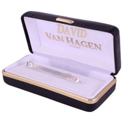 David Van Hagen Engraved Ends Sterling Silver Tie Slide - Silver