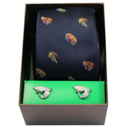 David Van Hagen Fishing Files Tie and Cufflinks Set - Navy