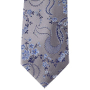 David Van Hagen Floral Tie - Grey