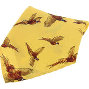 David Van Hagen Flying Pheasant Country Silk Pocket Square - Gold