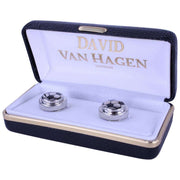 David Van Hagen Football Button Covers - Black/Silver