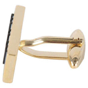David Van Hagen Gold Plated Mother of Pearl and Onyx Keyboard Cufflinks  - White/Black/Gold