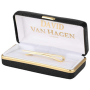 David Van Hagen Half Engraved Tie Slide - Gold