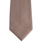David Van Hagen Houndstooth Tie - Brown/White