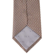 David Van Hagen Houndstooth Tie - Brown/White