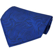 David Van Hagen Luxury Paisley Silk Handkerchief - Blue