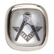 David Van Hagen Mother of Pearl Masonic Tie Tac - Silver