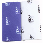 David Van Hagen Novelty Yacht Handkerchief Set - White/Blue
