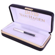 David Van Hagen Onyx Tie Slide - Silver