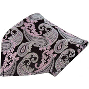 David Van Hagen Paisley Silk Handkerchief - Pink/Black/Grey