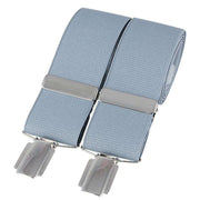 David Van Hagen Plain 35mm Clip Braces - Grey/Silver